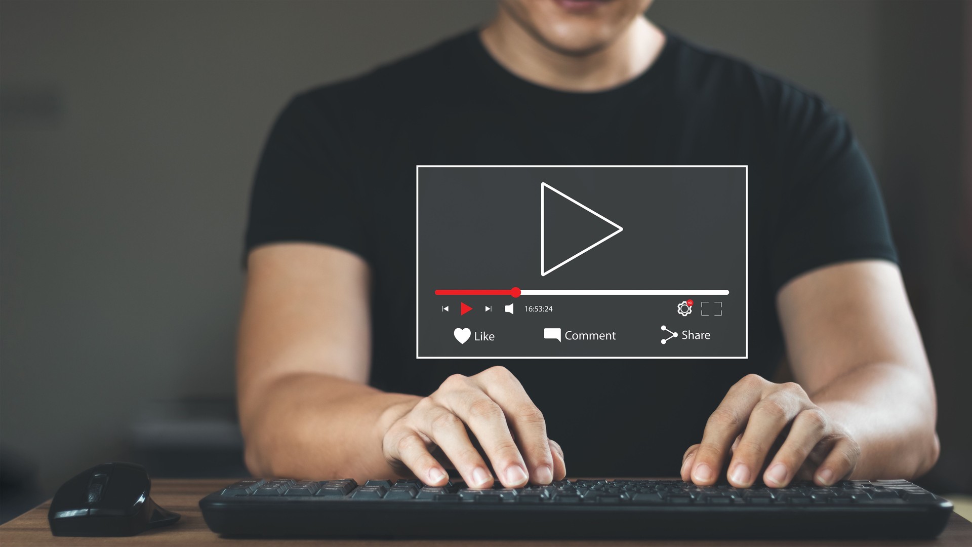 Human hands use laptops in the morning, to watch online streaming.
